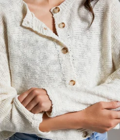 BKE Cropped Cardigan Sweater Cream Discount