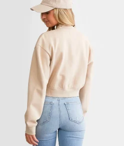 Ashley Cropped Knit Bomber Jacket Taupe Online