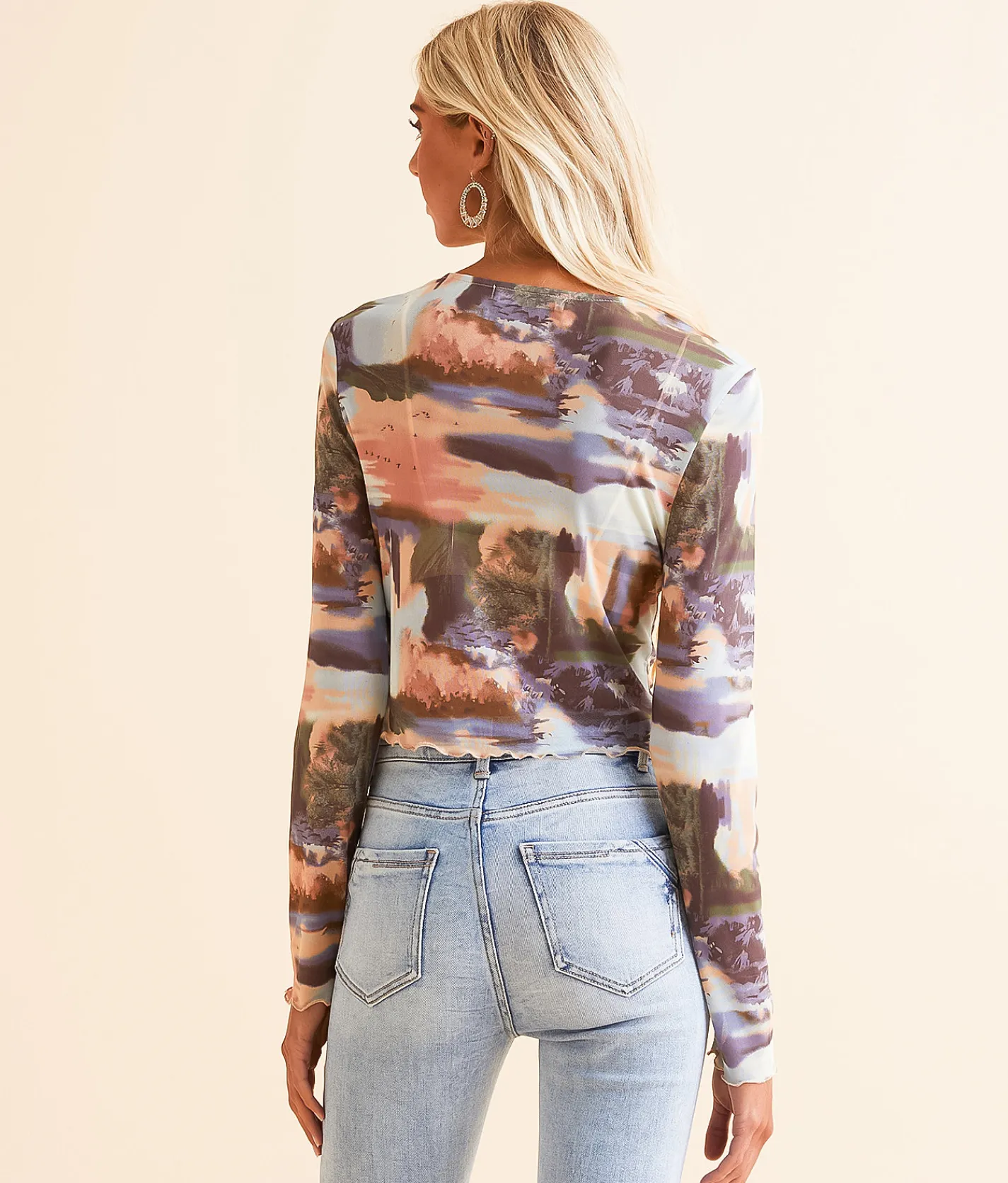Tops | Willow & Root Cropped Mesh Top Sky Tan