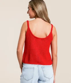 Tops | Willow & Root Cropped Sweater Tank Top High Risk Red