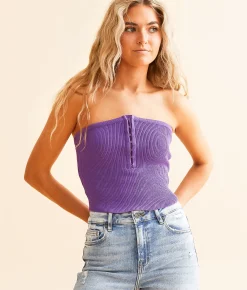 Tops | Papermoon Cropped Tube Top Purple