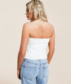 Tops | Miss Me Cropped Tube Top Charcoal Black