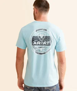 Graphic T-Shirts | Ariat Crossboards Circle T-Shirt Sky Blue Heather