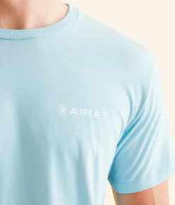 Graphic T-Shirts | Ariat Crossboards Circle T-Shirt Sky Blue Heather