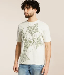 Graphic T-Shirts | Affliction Cross T-Shirt Vintage White