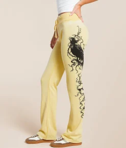 Bottoms | Affliction Crows Burnout Sweatpant Yellow