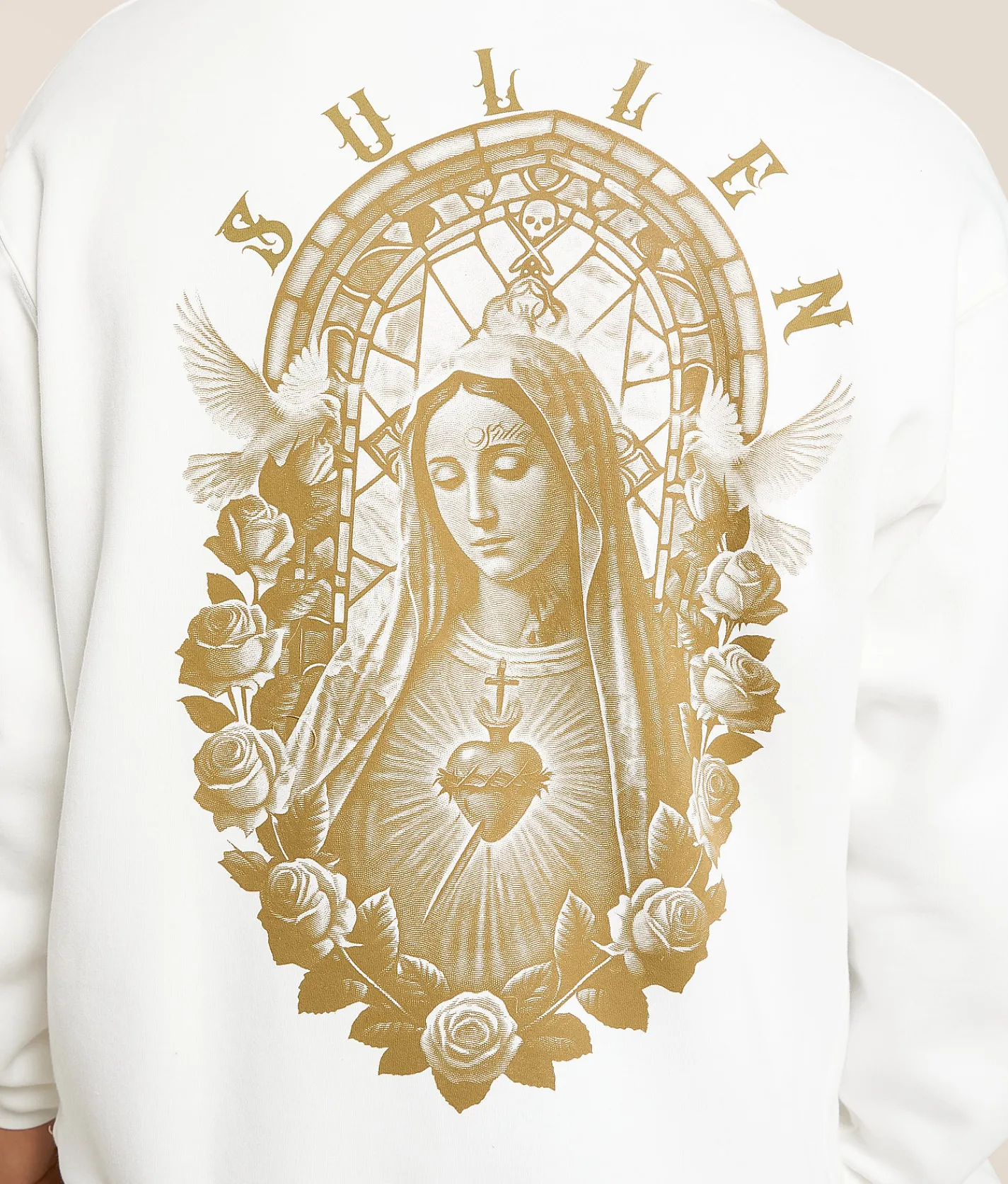 Tops | Sullen Cry Mary Hooded Sweatshirt Antique White