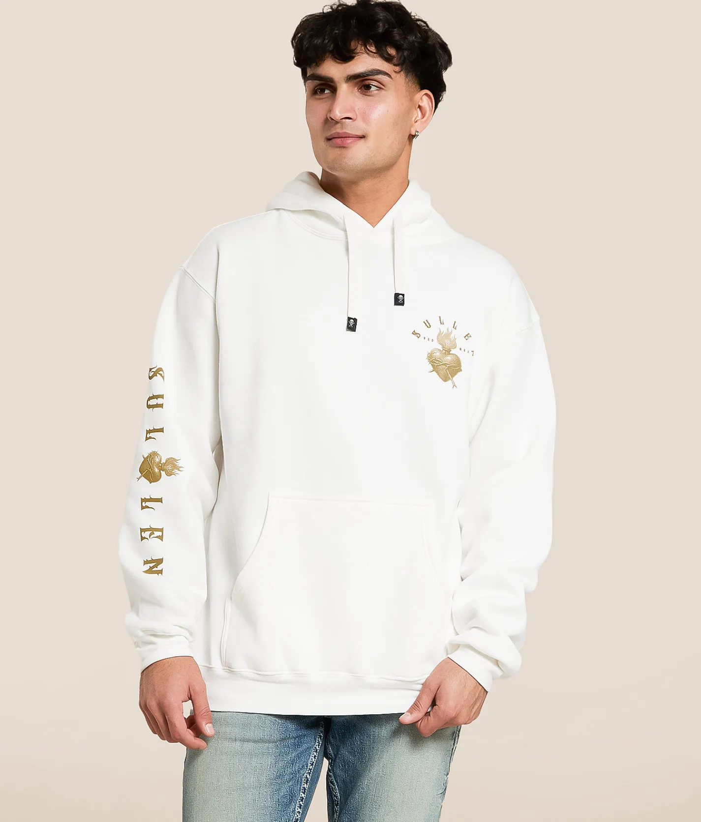 Tops | Sullen Cry Mary Hooded Sweatshirt Antique White