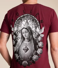 Tops|Graphic T-Shirts | Sullen Cry Mary T-Shirt Burgundy