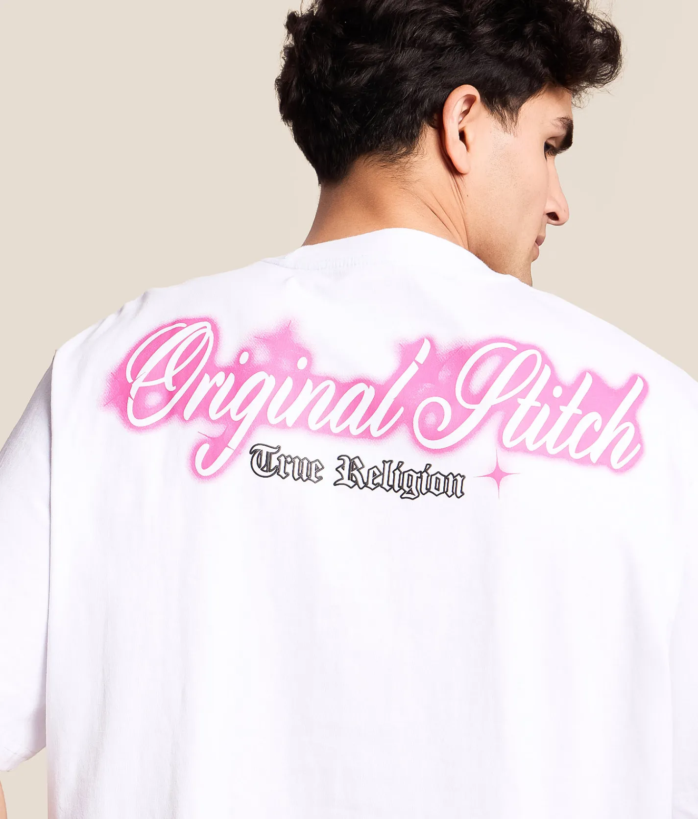 Tops|Graphic T-Shirts | True Religion Crystal Logo T-Shirt Optic White