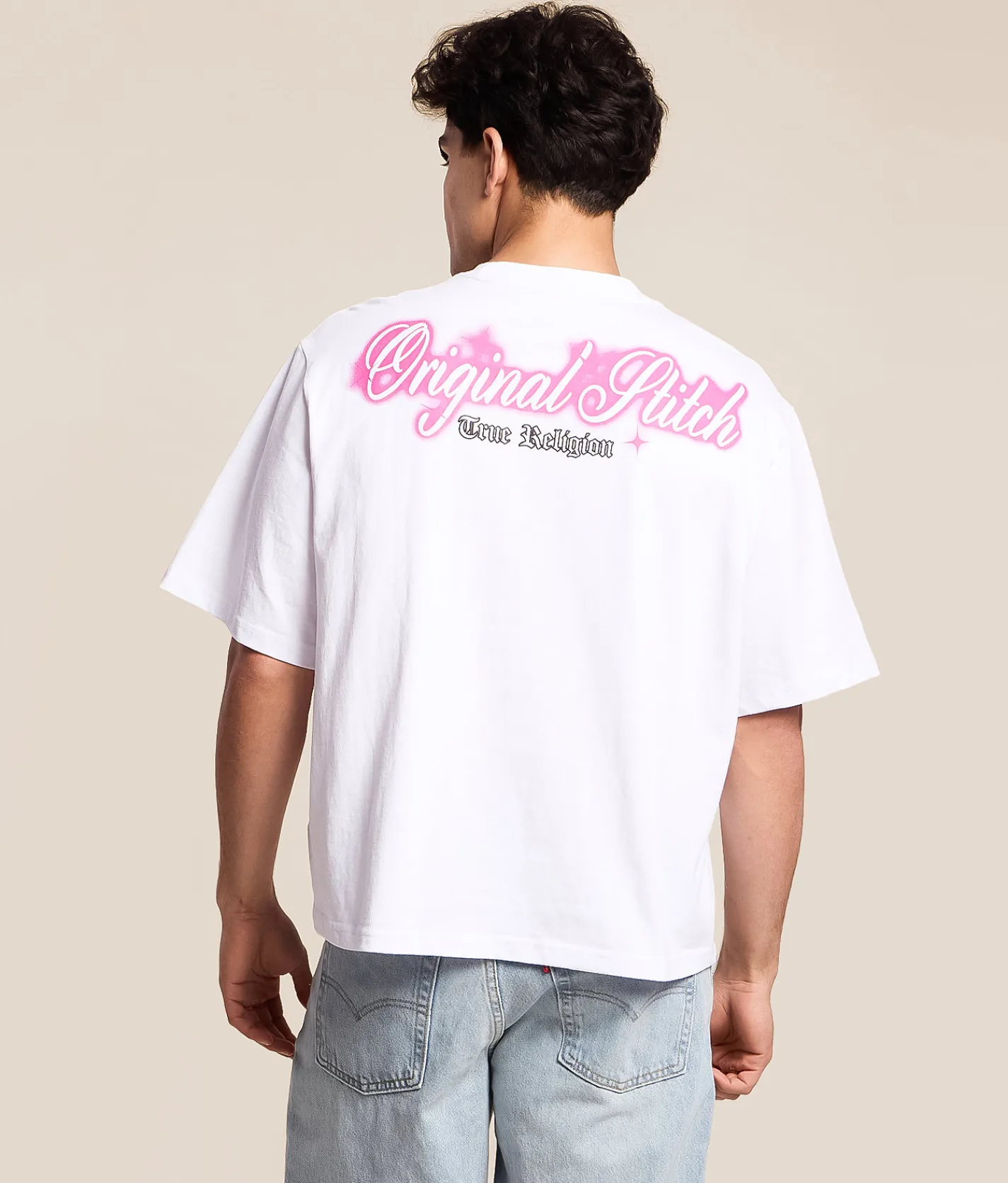 Tops|Graphic T-Shirts | True Religion Crystal Logo T-Shirt Optic White
