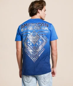 Tops|Graphic T-Shirts | American Fighter Crystal River T-Shirt Palace Blue Limoges