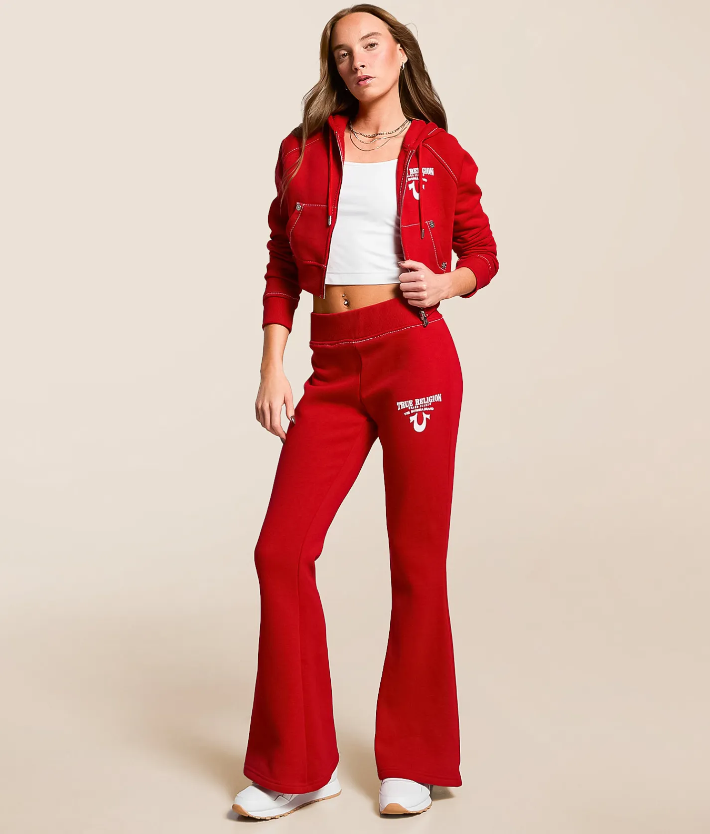 Bottoms | True Religion Crystal Wing Flare Pant Barbados Cherry