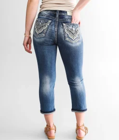 Jeans|Bottoms | Miss Me Curvy Mid-Rise Cuffed Stretch Capri Jean K982B