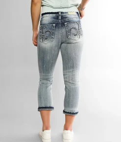 Miss Me Curvy Mid-Rise Cuffed Stretch Capri Jean M458E New