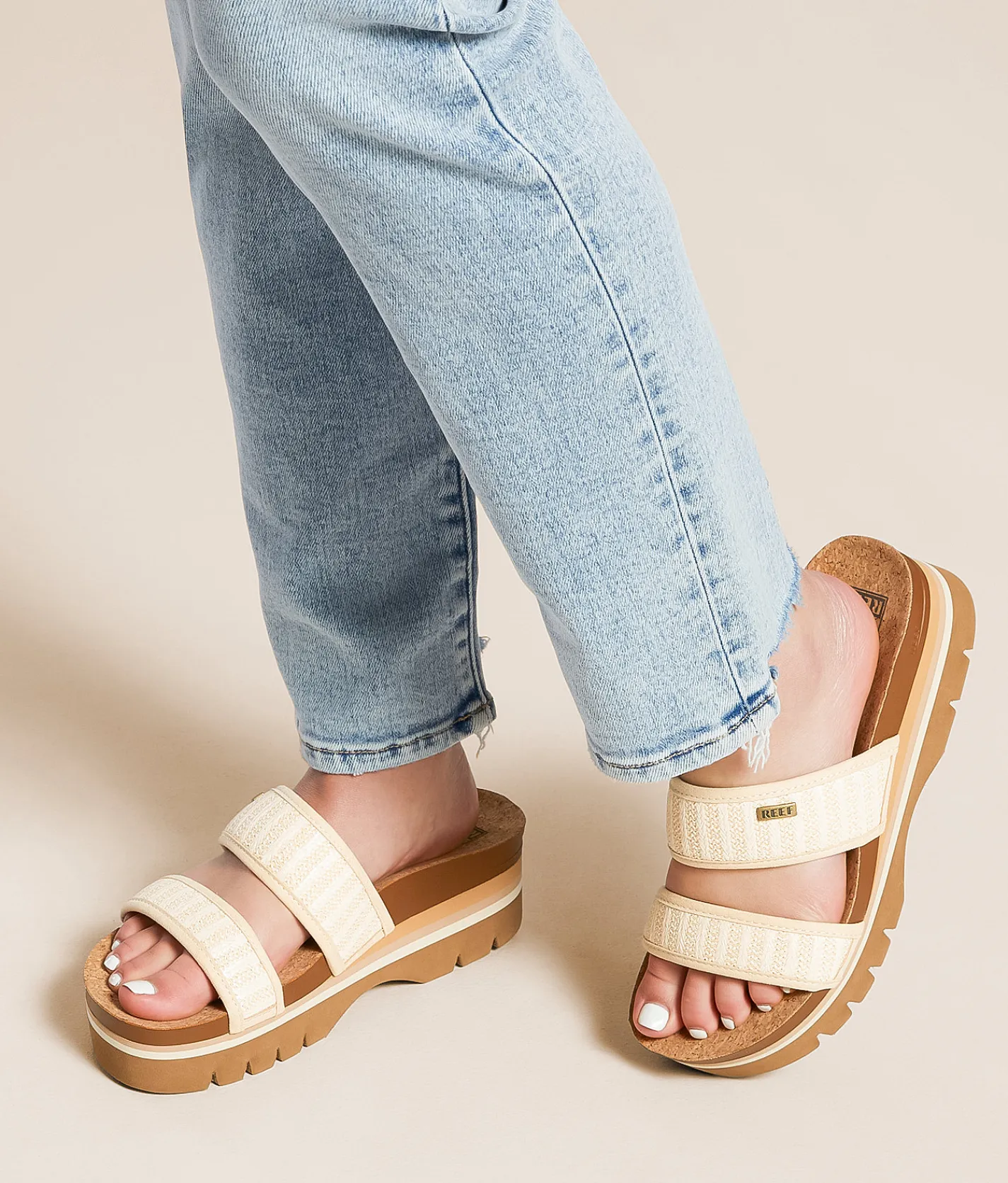Reef Cushion Vista Higher Sandal Raffia Outlet