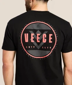 Veece Cut Through T-Shirt Washed Black Hot