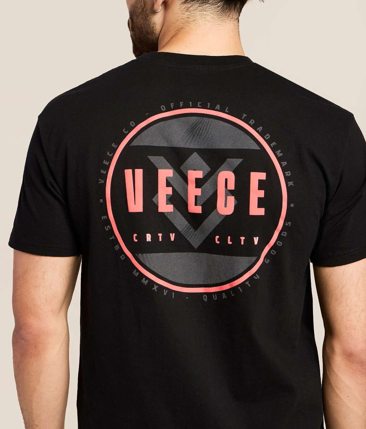 Veece Cut Through T-Shirt Washed Black Hot