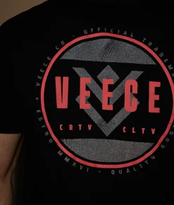 Veece Cut Through T-Shirt Washed Black Hot
