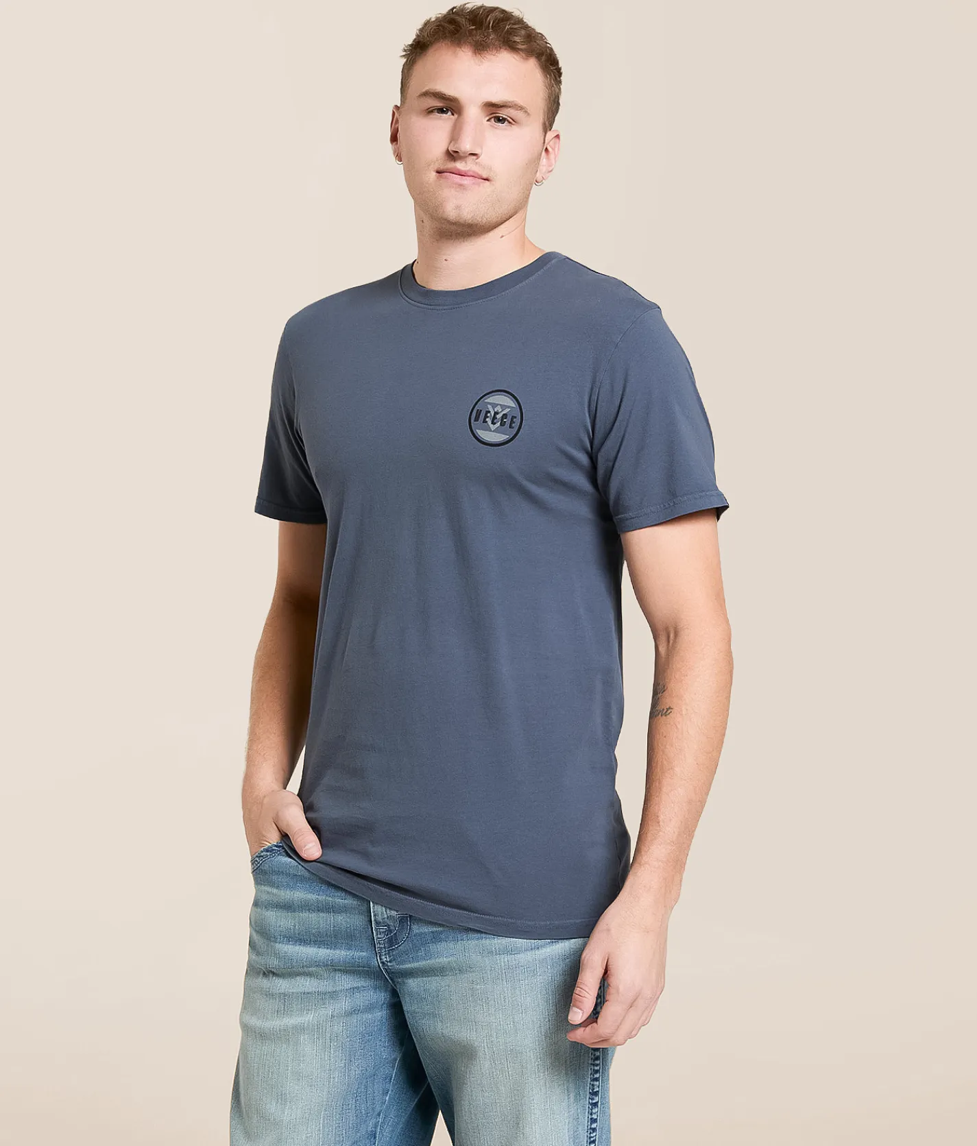 Veece Cut Through T-Shirt Blue Grey Sale