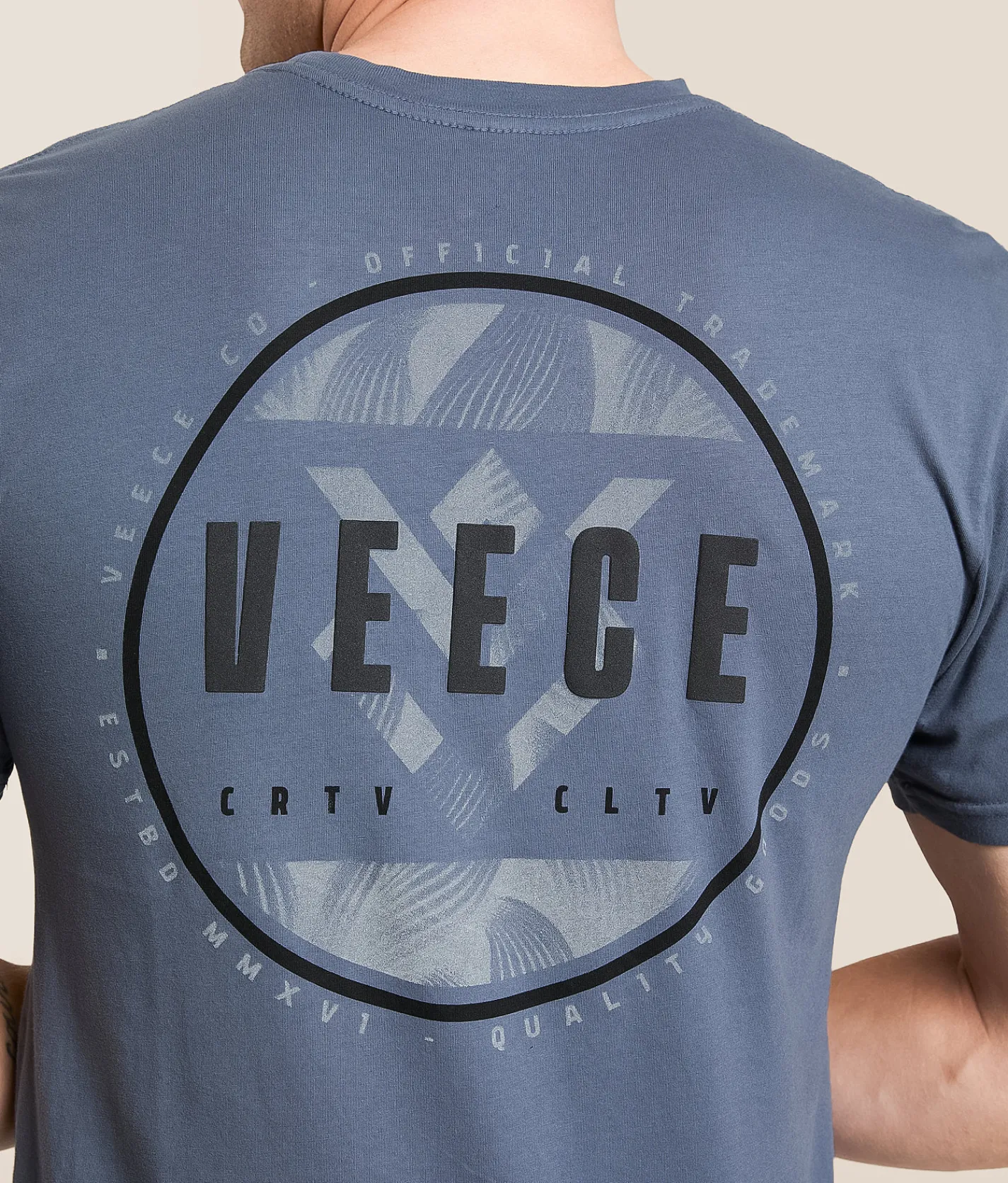 Veece Cut Through T-Shirt Blue Grey Sale