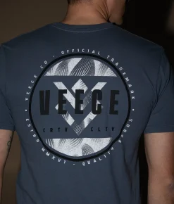 Veece Cut Through T-Shirt Blue Grey Sale