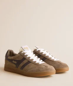 Gola® Cyclone Leather Sneaker Tobacco Dark Brown Gum Outlet