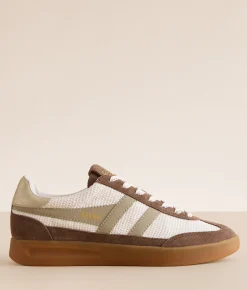 Gola® Cyclone Zephyr Leather Sneaker Off White Otter Bone Gum New