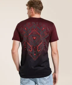 American Fighter Dadeville T-Shirt Cherry Black Tetris Clearance