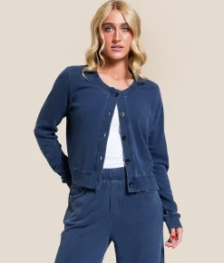 Z Supply Daily Knit Denim Cardigan Indigo Best