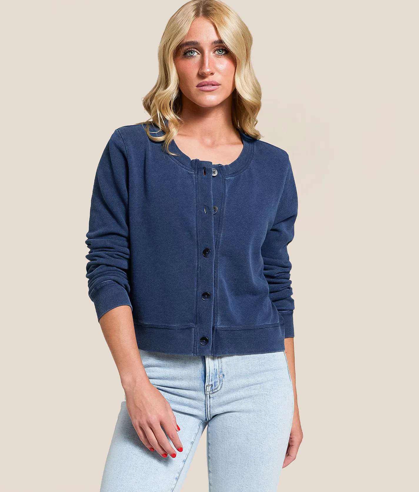 Z Supply Daily Knit Denim Cardigan Indigo Best