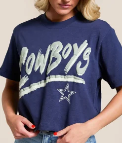 Junkfood Dallas Cowboys Cropped T-Shirt Navy Outlet