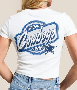 Tops | Junkfood Dallas Cowboys Cropped T-Shirt White