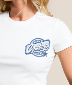 Tops | Junkfood Dallas Cowboys Cropped T-Shirt White