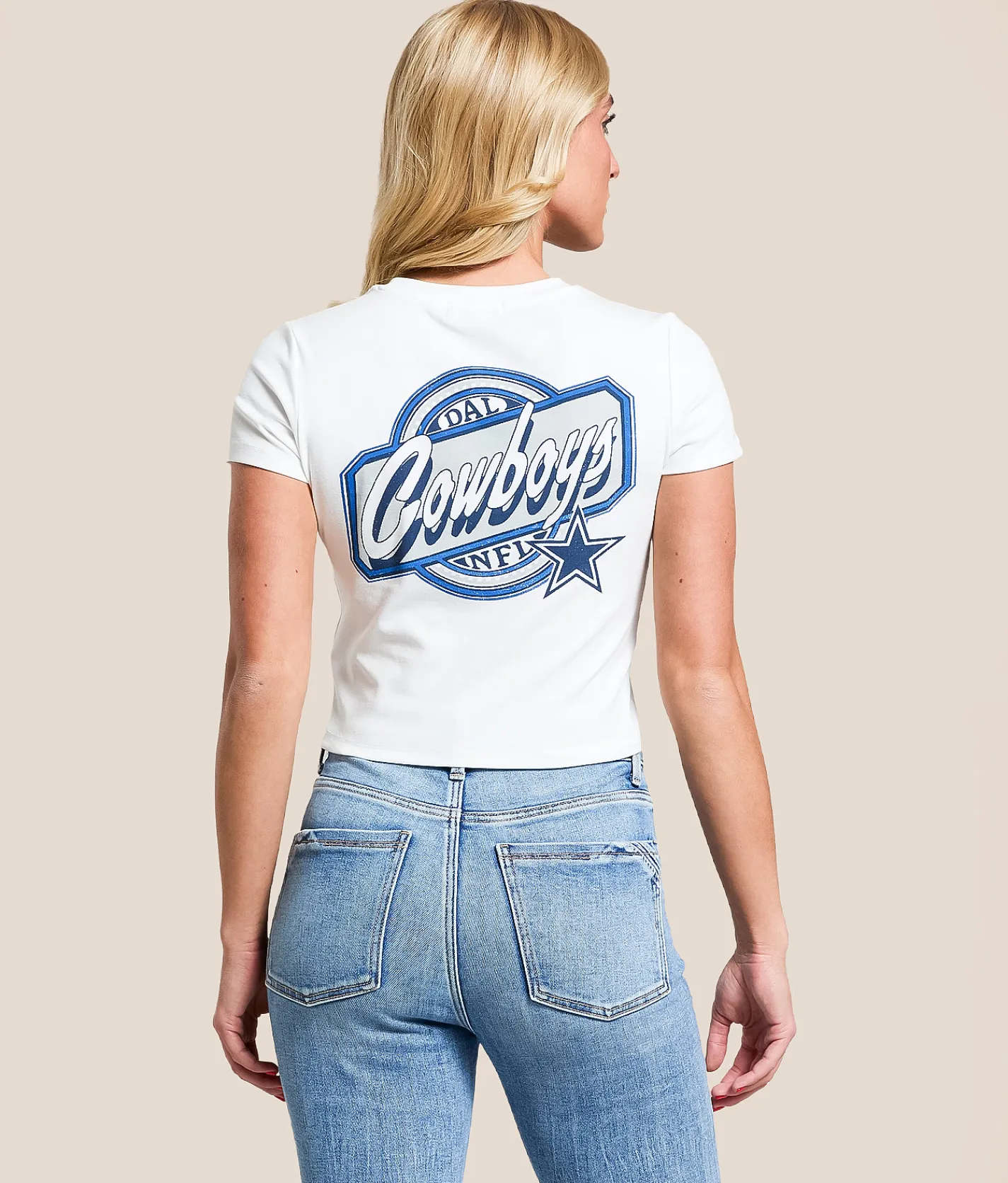 Tops | Junkfood Dallas Cowboys Cropped T-Shirt White