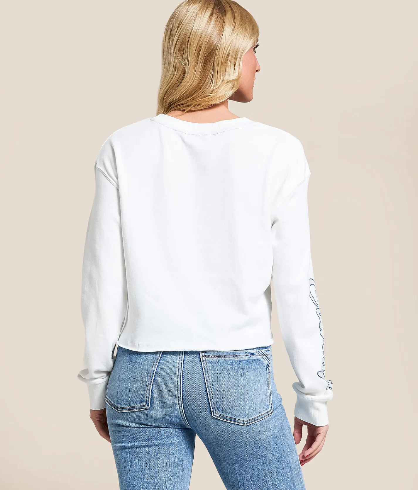 Junkfood Dallas Cowboys Helmet Cropped Pullover White Hot