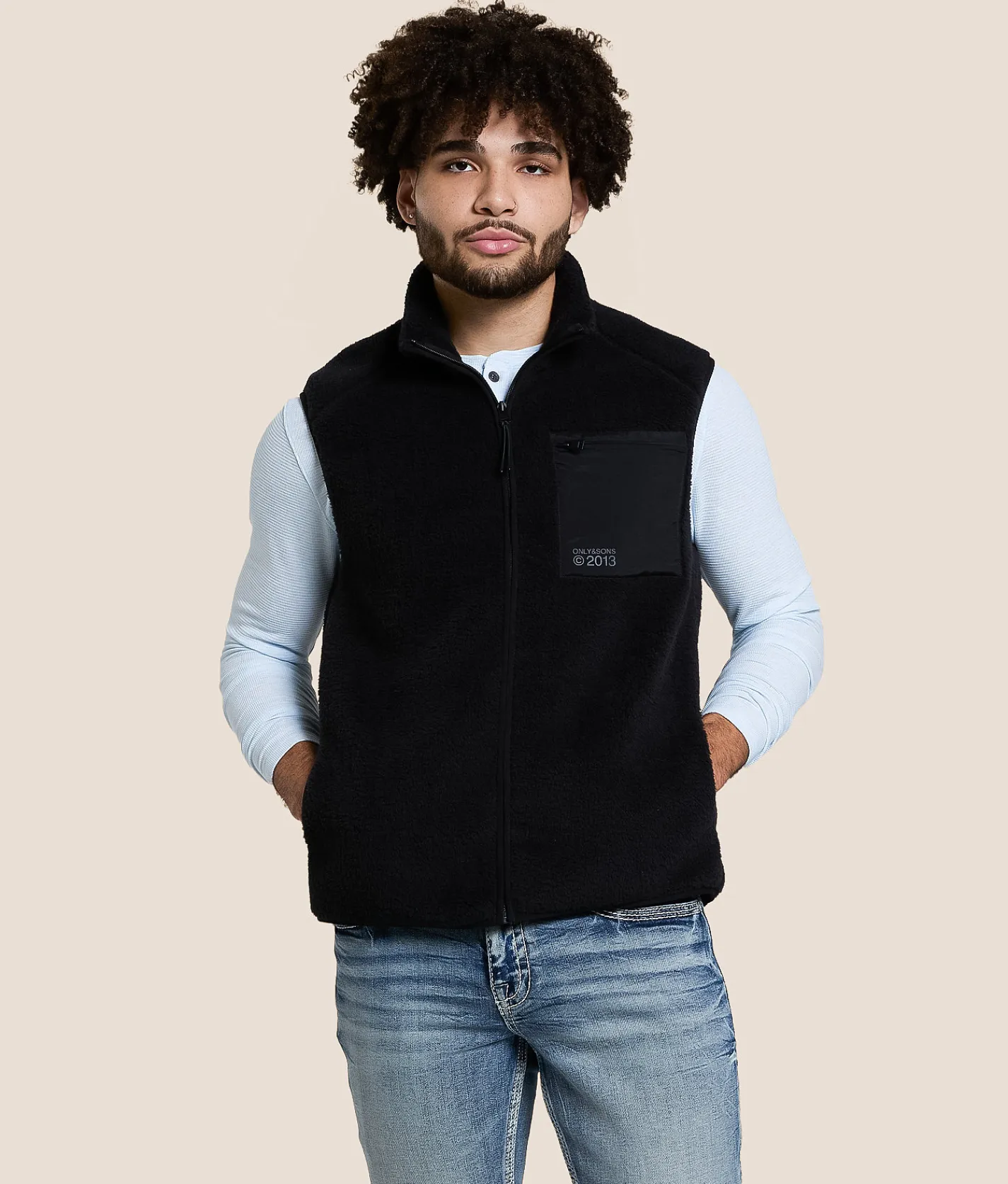 Coats & Jackets | Only & Sons Dallas Life Sherpa Vest Black
