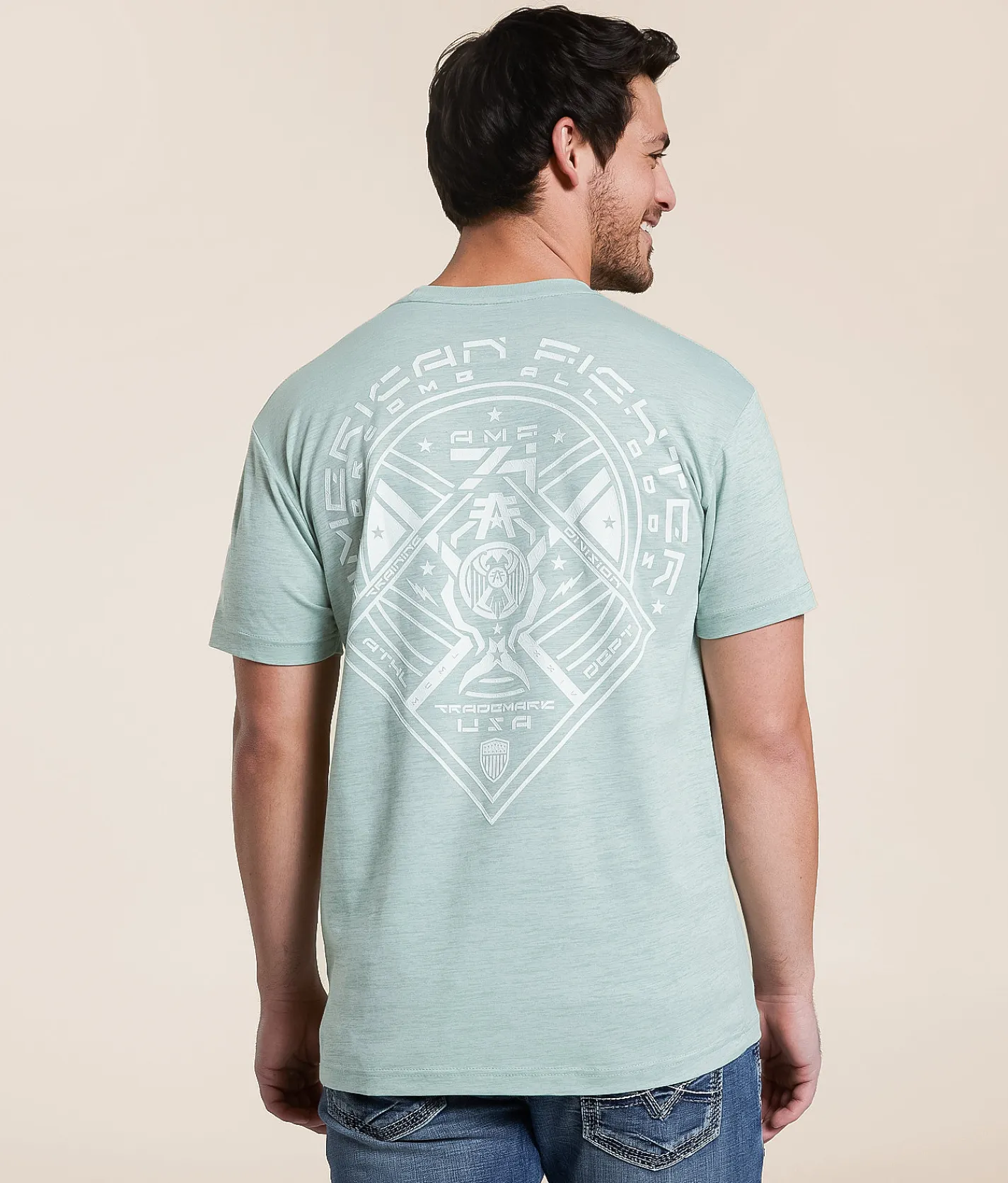 Graphic T-Shirts | American Fighter Damar T-Shirt Iceberg Green Zephyr Blue