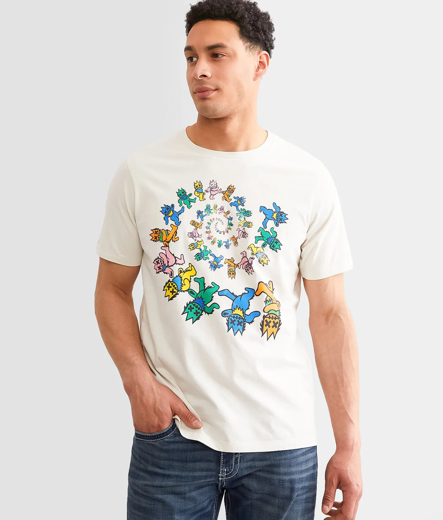 Cult of Individuality Dancing Bears T-Shirt Winter White Discount