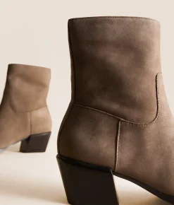 Steve Madden Daney Leather Ankle Boot Grey Suede Clearance