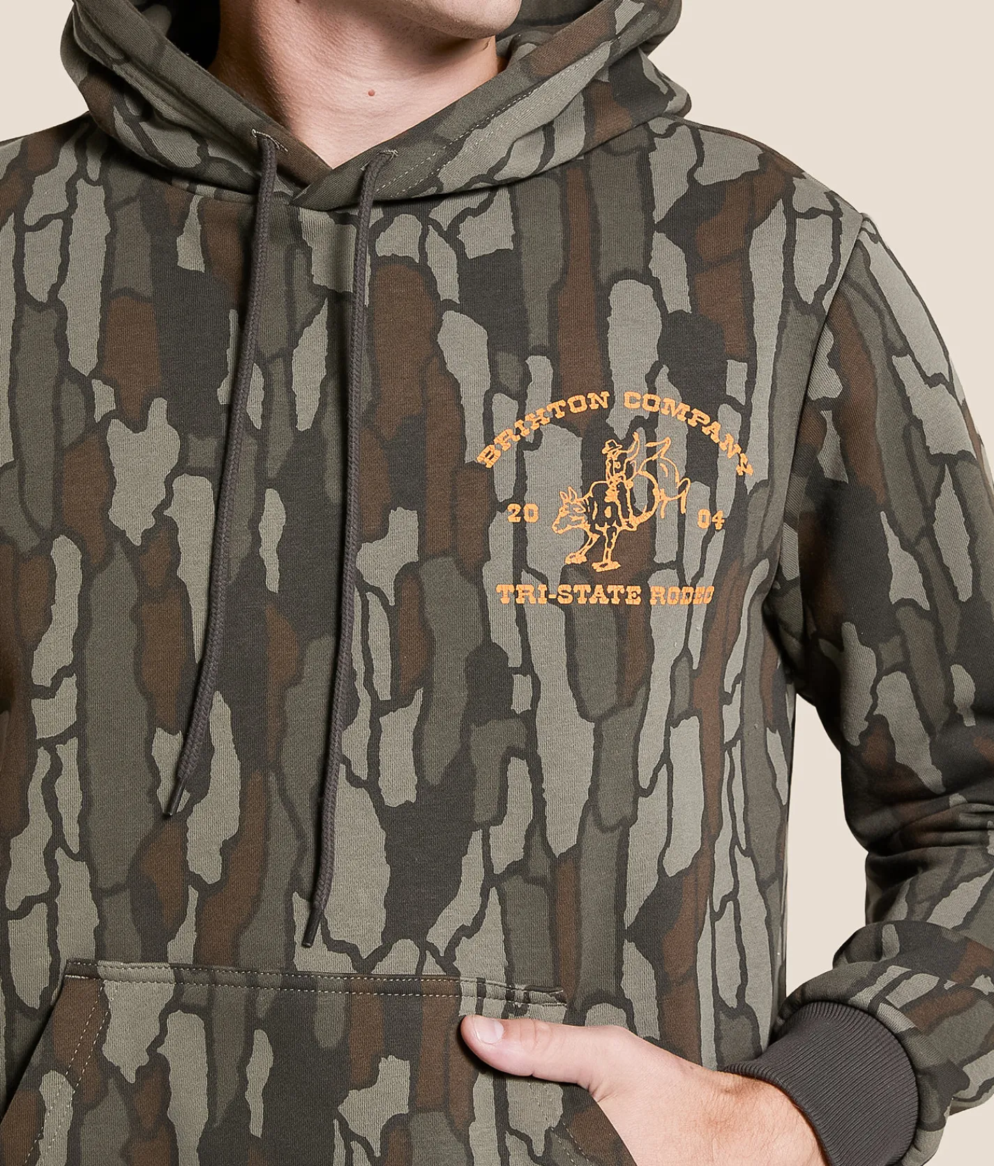 Brixton Danforth Camo Hooded Sweatshirt Bark Camo Outlet