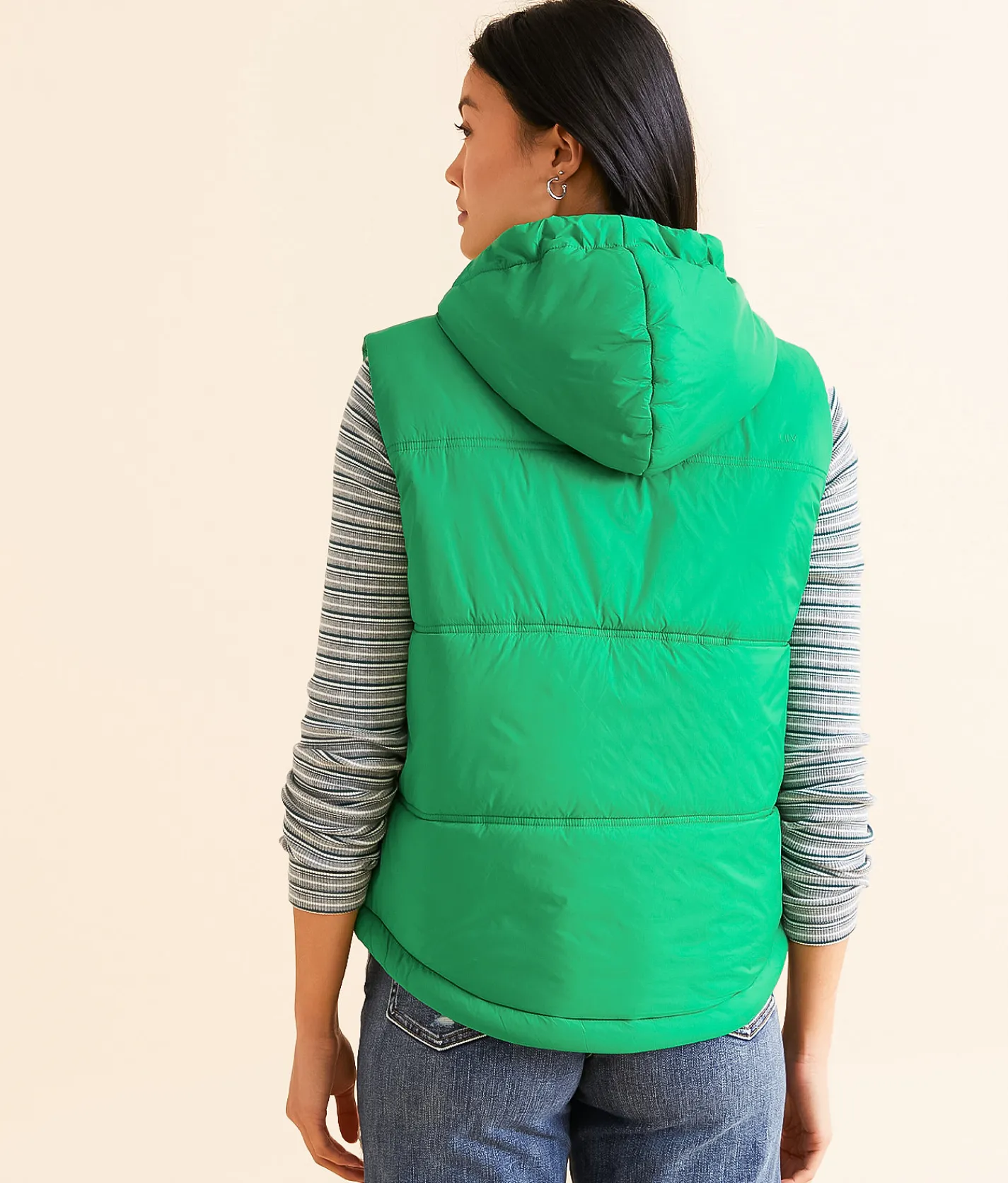 LIV Outdoor Daphni Hooded Puffer Vest Aqua Grey Clearance