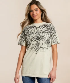 Affliction Dark Attack T-Shirt Sand Lava Wash Outlet