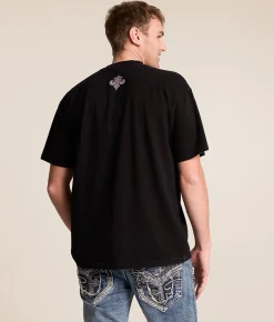 Tops|Graphic T-Shirts | Affliction Dark Deceiver T-Shirt Black Lava Wash