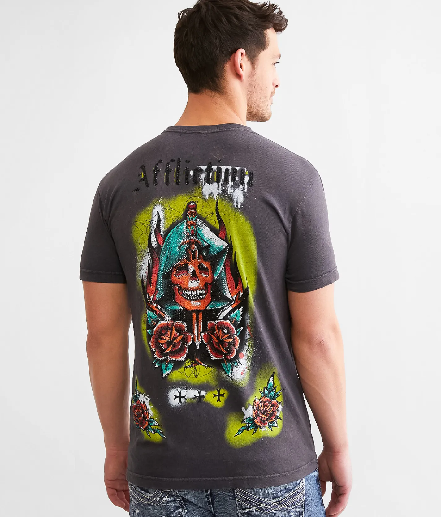 Affliction Dark Fear T-Shirt Black Lava Wash Best