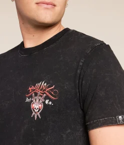 Tops|Graphic T-Shirts | Sullen Dark Heart T-Shirt Jet Black Lava