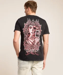 Tops|Graphic T-Shirts | Sullen Dark Heart T-Shirt Jet Black Lava