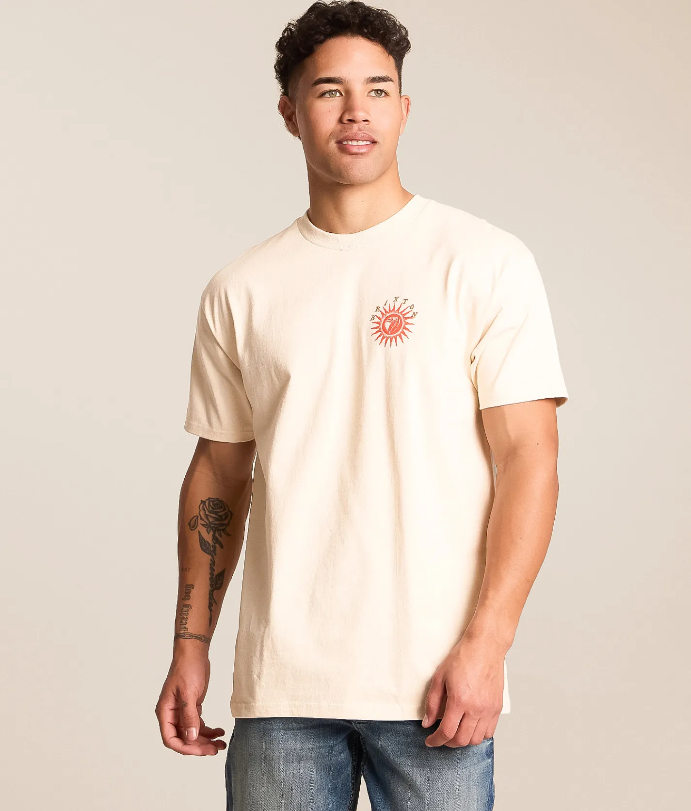 Tops|Graphic T-Shirts | Brixton Dark Paradise T-Shirt Cream