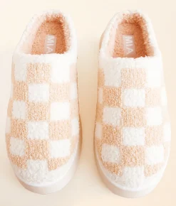 Shoes | Mia Darlaa Flatform Slipper Latte Check