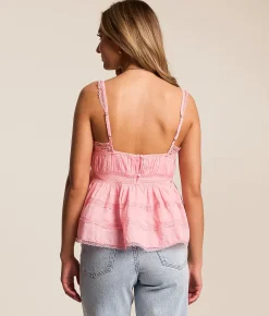 Free People Darling Dreams Cami Tank Top Blushing Coral Sale